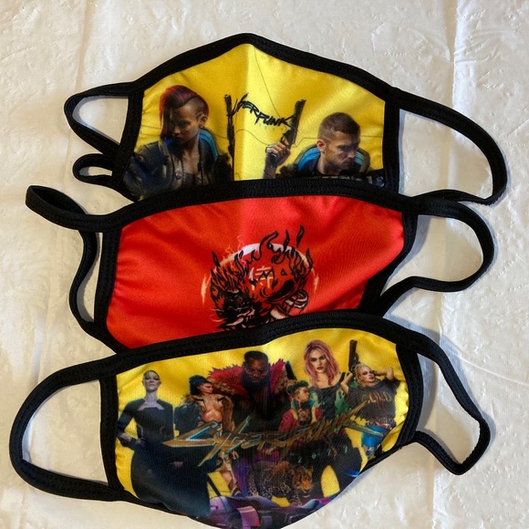 Three Cyberpunk 2077 Kids Face Masks - Picture 1 of 5